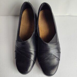 Ladies SZ 7M Clarks Black Rosalyn Adele Leather Pump